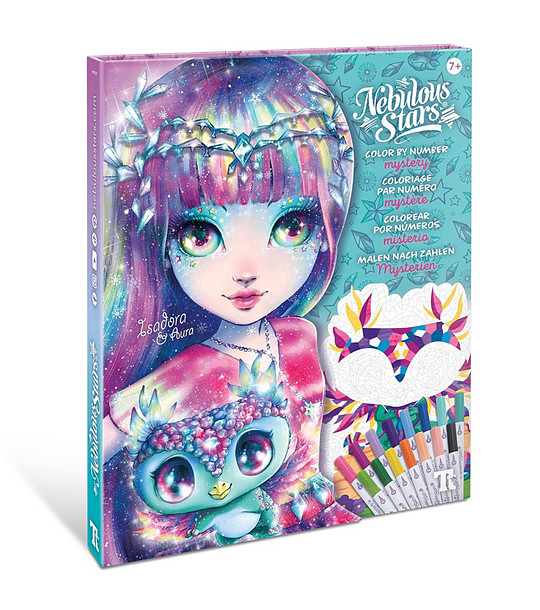 Книжка с 15 двустранни флумастера Оцветявай по номера Мистерия снимка