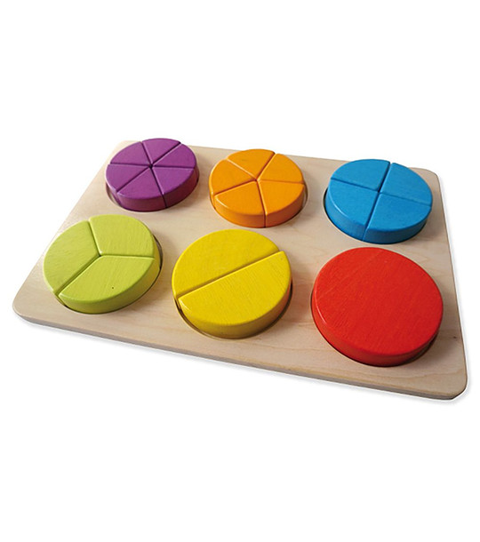 Обучителен пъзел с различни цветове и брой части снимка