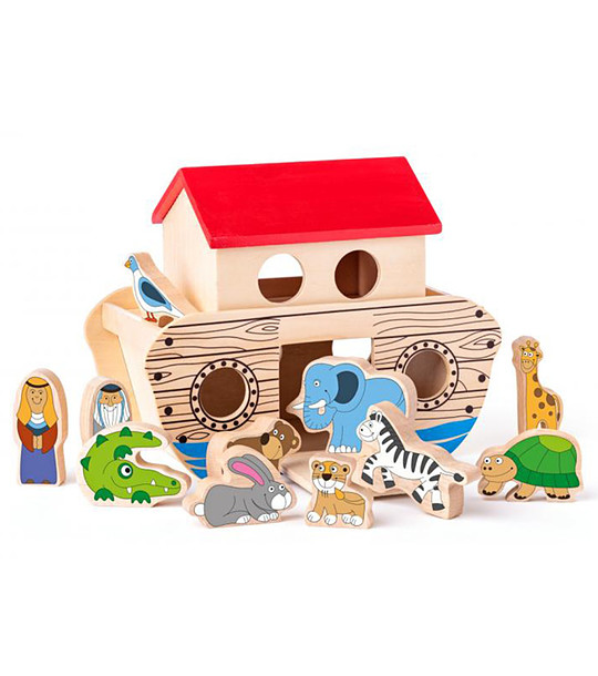 Ноев ковчег - дървен сортер-кораб с животни снимка