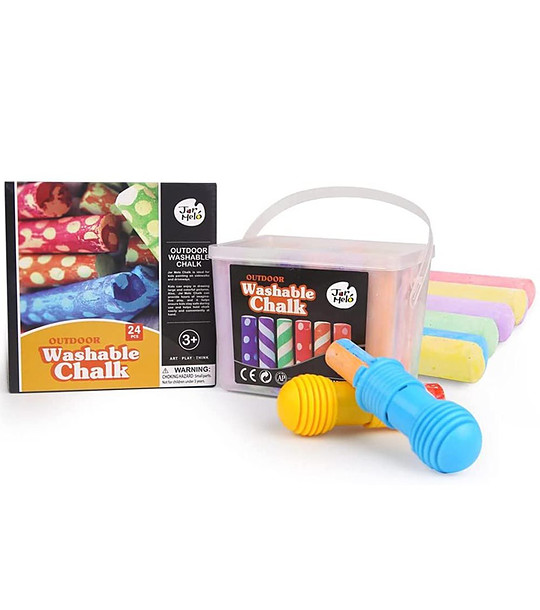 Миещи се цветни тебешири с държачи 24 цвята снимка