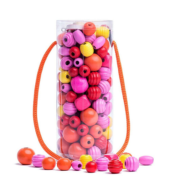 Дървени мъниста за нанизване в туба снимка