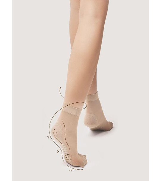 Бежови къси чорапи с масажен ефект 20 DEN снимка