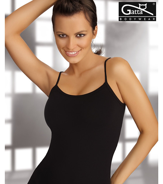 Черен дамски топ с тънки презрамки снимка