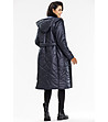 Дълго зимно дамско яке в тъмносиньо-1 снимка