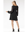 Черна рокля с дълги ръкави с пайети Stacy-1 снимка