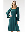 Зелена рокля с дълъг ръкав Alma-0 снимка