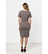 Рокля в цвят таупе с къс ръкав Anna-1 снимка