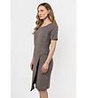 Рокля в цвят таупе с къс ръкав Anna-2 снимка