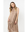 Елегантна бежова рокля с метализирани нишки Holly-2 снимка