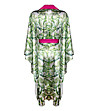 Сатенен дамски халат с принт в зелено Palms-2 снимка