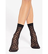 Черни къси фигурални чорапи 80 DEN-1 снимка