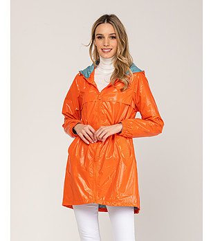 Дамско оранжево ветроустойчиво яке снимка