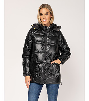 Черно дамско зимно яке снимка