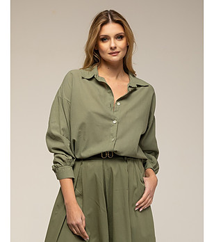 Дамска риза в цвят каки снимка