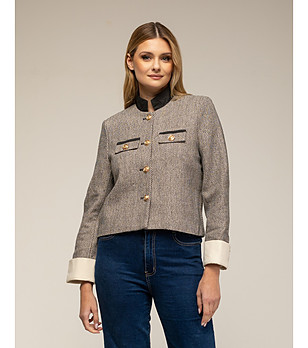 Дамско яке в цвят каки  снимка