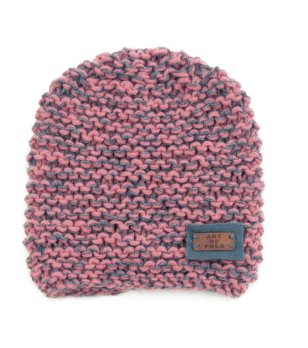 Детска шапка в меланж на розово и сиво  снимка