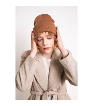 Унисекс шапка зимна светлокафява снимка