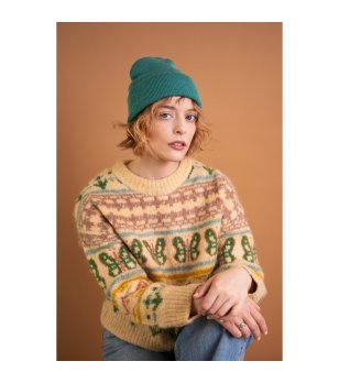 Унисекс светлозелена зимна шапка снимка