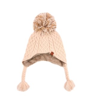 Унисекс зимна детска шапка в цвят пудра снимка