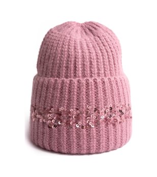 Дамска розова зимна шапка  снимка