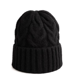 Черна зимна шапка с обръщане снимка