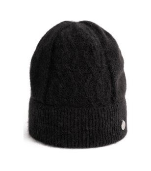 Дълга зимна шапка в черно снимка