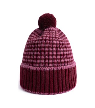 Унисекс тъмночервена зимна шапка снимка