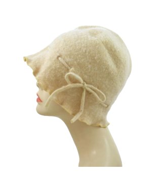 Дамска шапка в светложълто Nells от вълна снимка