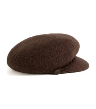 Дамски тъмнокафяв каскет Avola с вълна снимка
