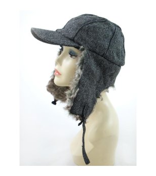 Шапка ушанка в цвят графит снимка