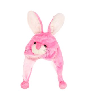 Детска розова шапка с пухкав дизайн снимка