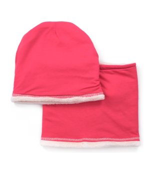 Детски комплект с шапка и шал Априкот снимка