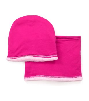Детски комплект с шапка и шал Фуксия снимка