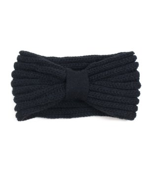 Дамска черна зимна лента за глава снимка