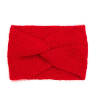 Широка зимна лента за глава в червено снимка
