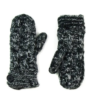 Дамски ръкавици с един пръст в черен меланж снимка