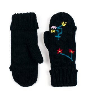 Ръкавици с един пръст в синьо в черно снимка