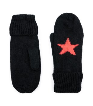 Ръкавици в черно със звездва в оранжево снимка