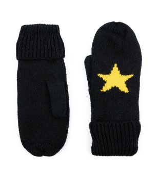 Дамски черни ръкавици с жълта звезда снимка