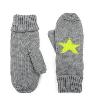 Светлосиви ръкавици с един пръст и жълта звезда снимка