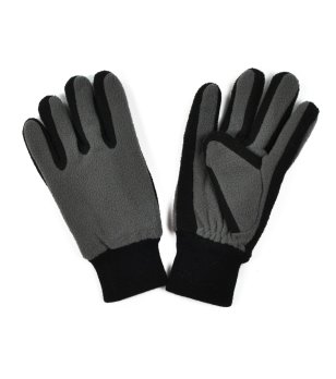 Дамски поларени ръкавици в тъмносиво и черно снимка