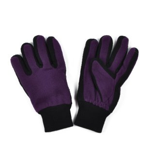 Дамски поларени ръкавици в лилаво и черно снимка