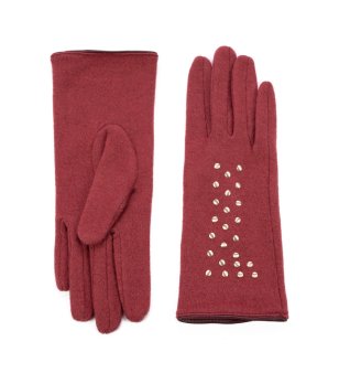 Дамски ръкавици в бордо снимка