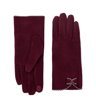 Дамски ръкавици Dinara в бордо снимка