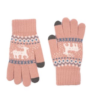 Детски светлорозови зимни ръкавици снимка