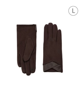 Дамски кафяви велурени ръкавици Kamala снимка