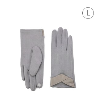 Дамски светлосиви велурени ръкавици Kamala снимка