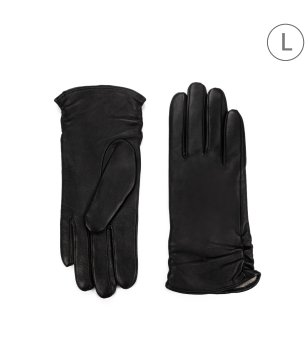 Дамски черни ръкавици с подплата снимка