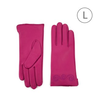 Дамски кожени ръкавици фуксия снимка