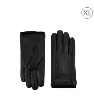 Черни кожени unisex ръкавици Troy снимка